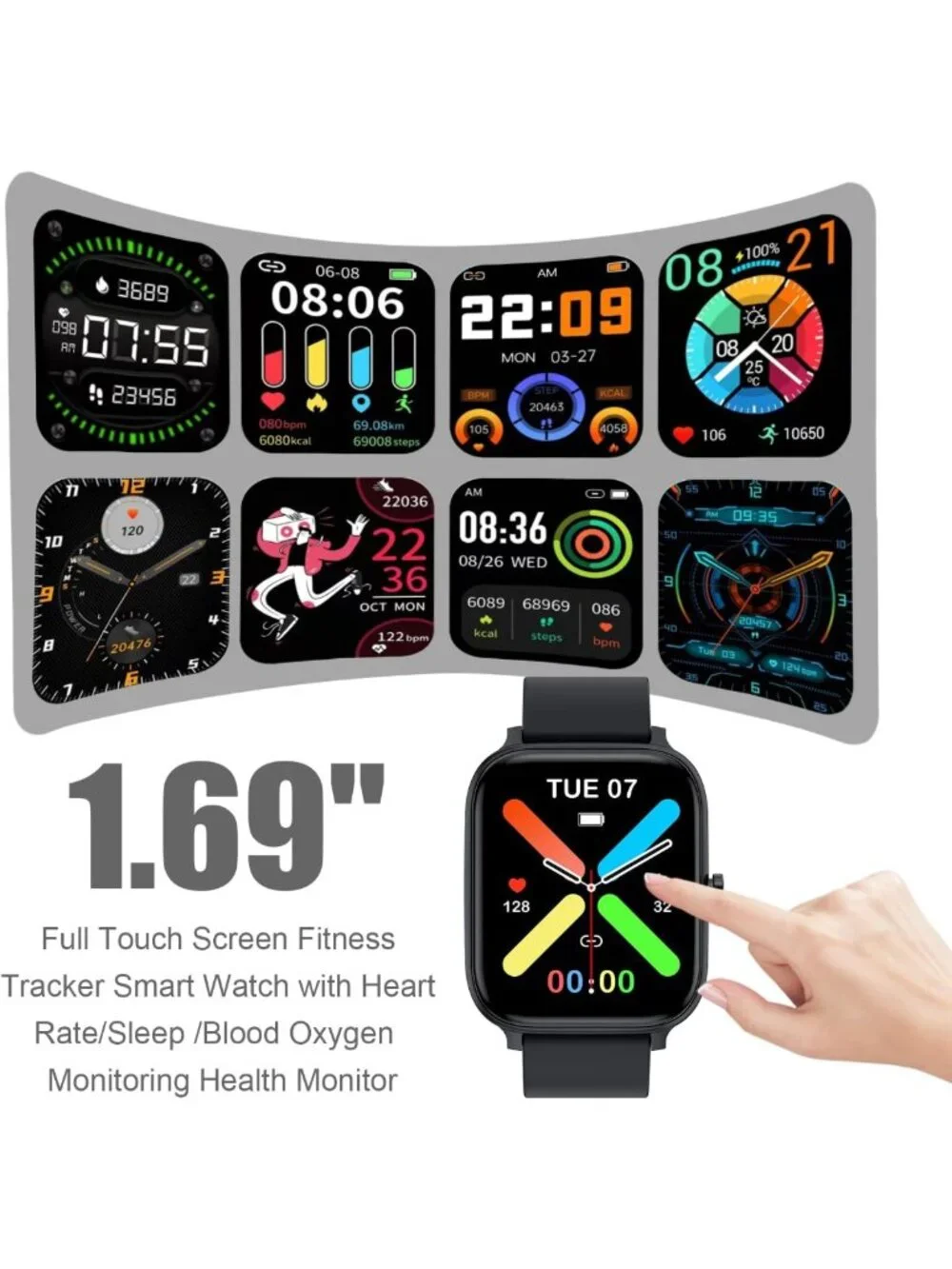 Stylish Smart Watch for Men & Women - 1.69